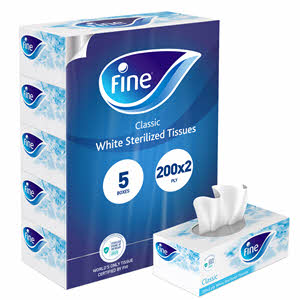 Fine Facial Tissue 2 Ply × 200 Pack × 5 Pack