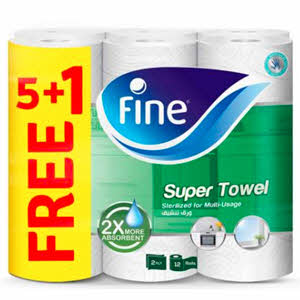 Fine Towel White Household 2Ply × 5+1 Free