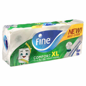 Fine Comfort Xl Toilet Tissue Roll 250 Sheets x 2 Ply Bundle 10 Rolls