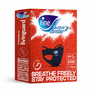 Fine Guard Sports Anti-Viral Face Mask Large 2 PCS