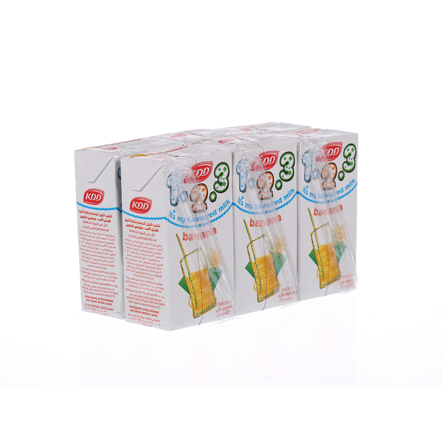 Kdd 123 Banana Milk 125 ml × 6 Pack