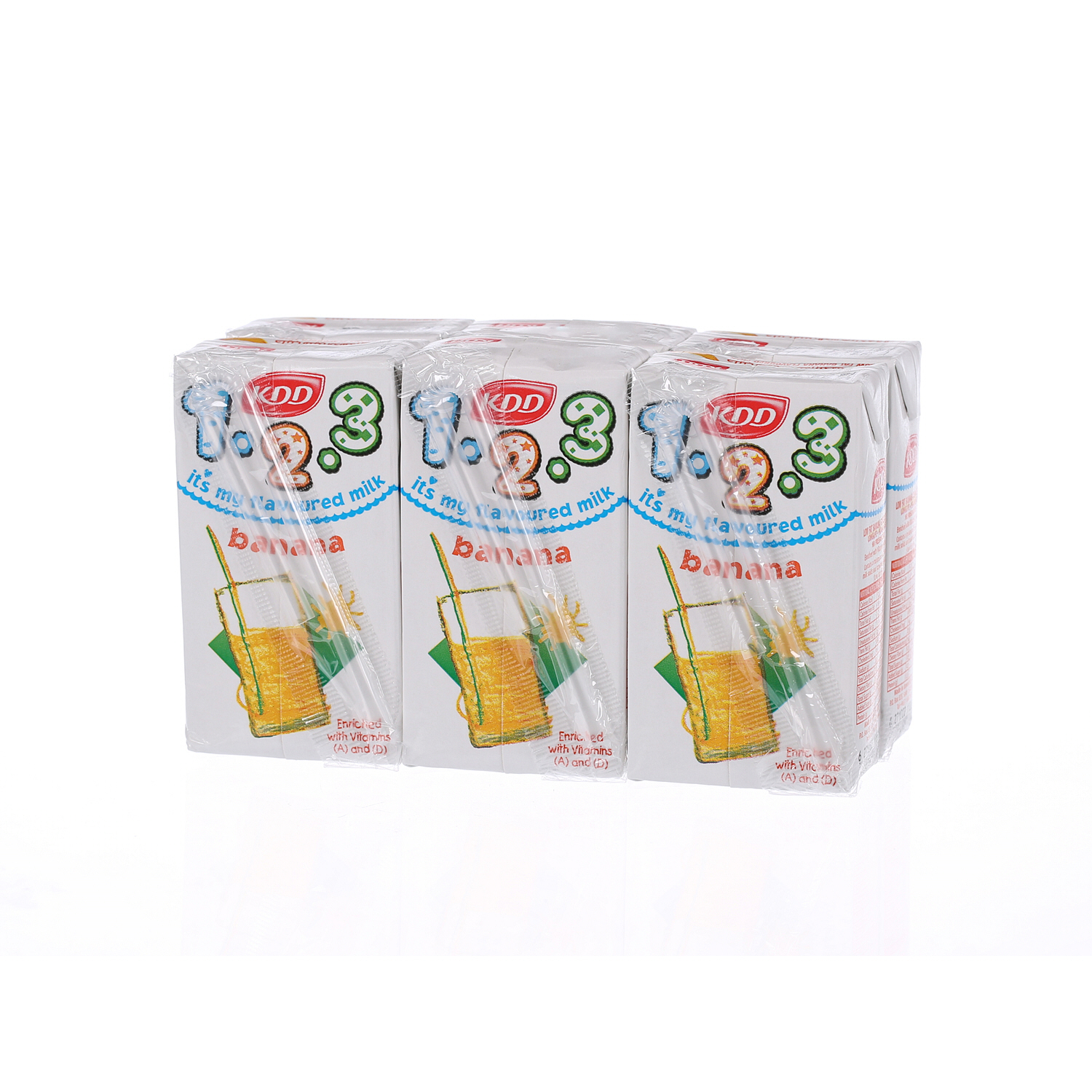 Kdd 123 Banana Milk 125 ml × 6 Pack