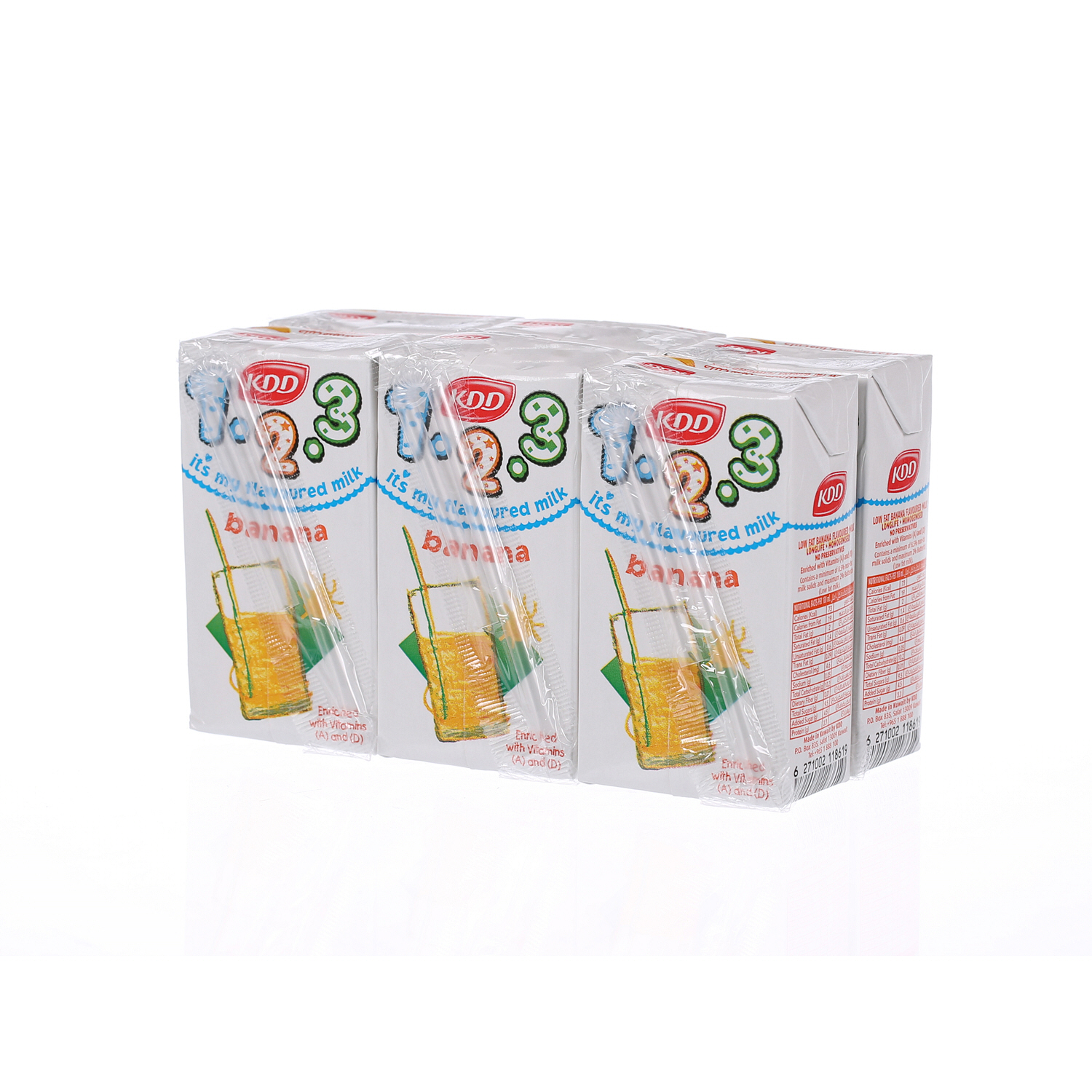 Kdd 123 Banana Milk 125 ml × 6 Pack