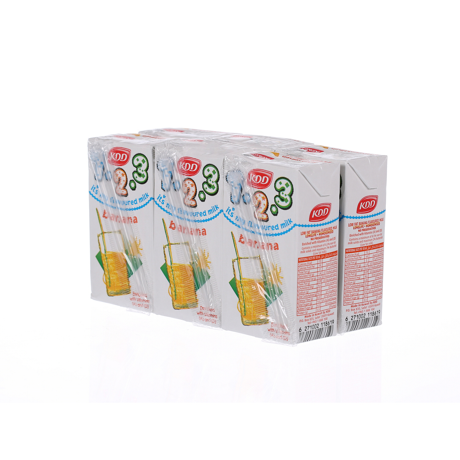 Kdd 123 Banana Milk 125 ml × 6 Pack