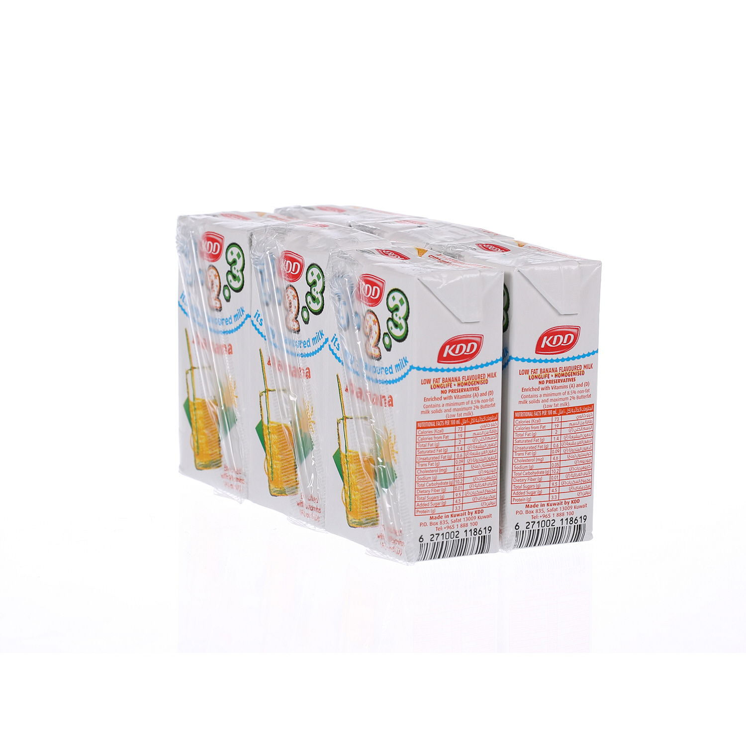 Kdd 123 Banana Milk 125 ml × 6 Pack