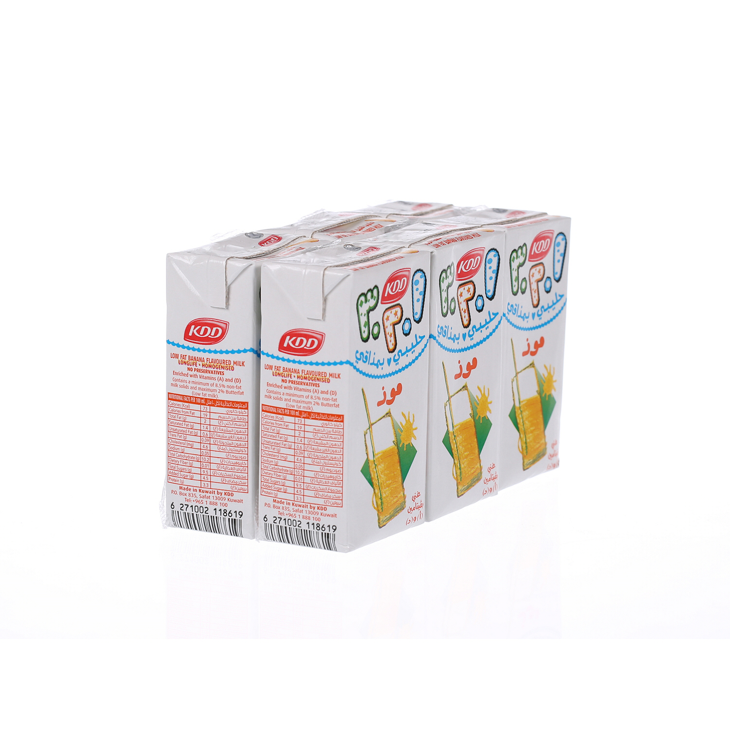 Kdd 123 Banana Milk 125 ml × 6 Pack