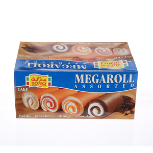 Sara Mega Roll Cake Assorted 60gm × 6'S