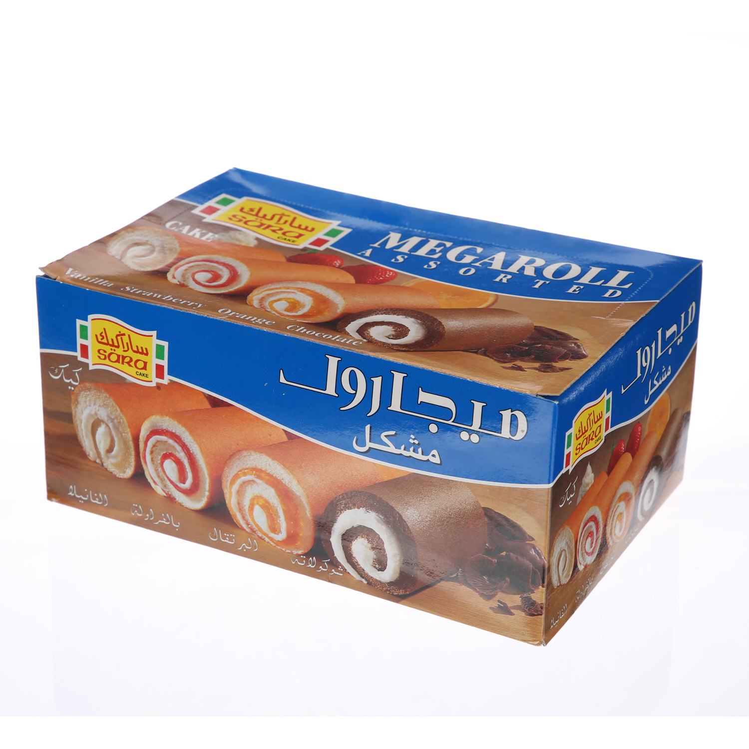 Sara Mega Roll Cake Assorted 60gm × 6'S