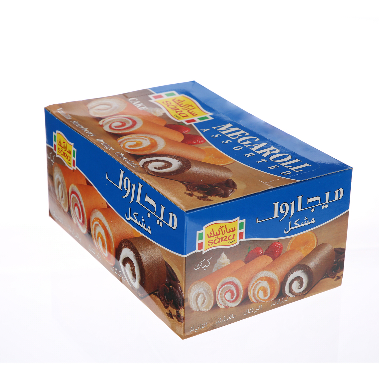 Sara Mega Roll Cake Assorted 60gm × 6'S