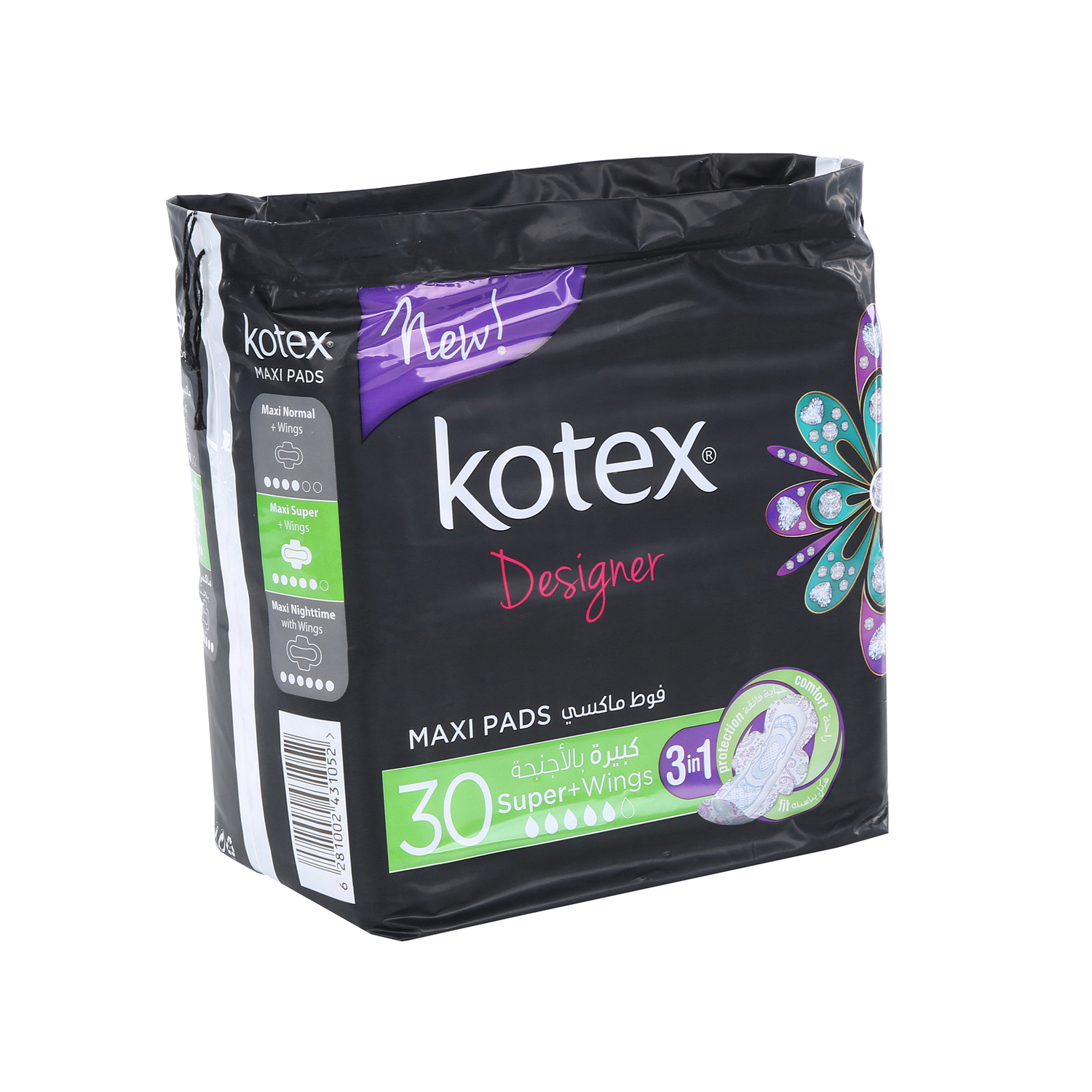 Kotex Designer Maxi Slim Super Wings Sanitary 30 Pads