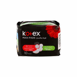 Kotex Designer Maxi Super Sanitary Pads With Wings White 10 Pads
