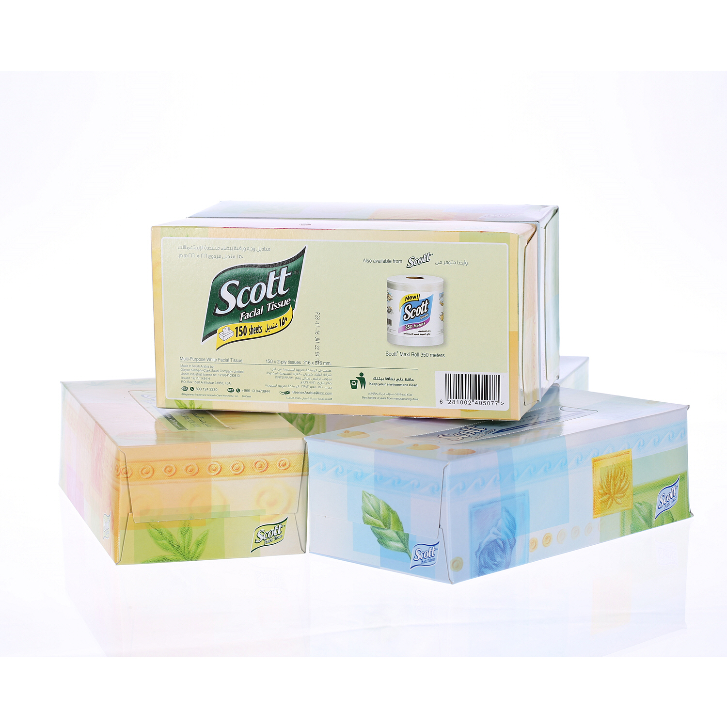 Scott Facial Tissue 150X2Ply × 5'S