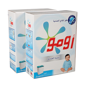 اومو مسحوق غسيل الملابس سنستف 2.5x2 كغ