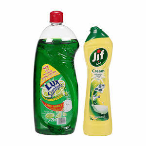 Lux Dish Wash Regular 1250Ml+Jif Cream 450ml