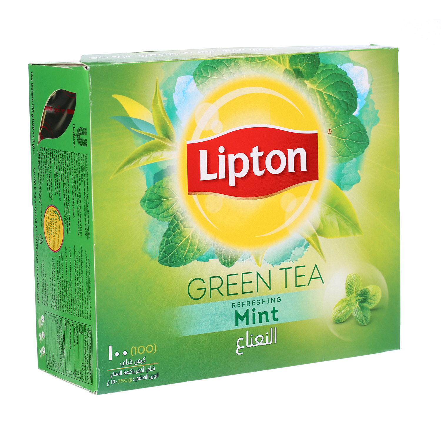 ليبتون شاي أخضر بالنعناع 100 × 1.5 جرام