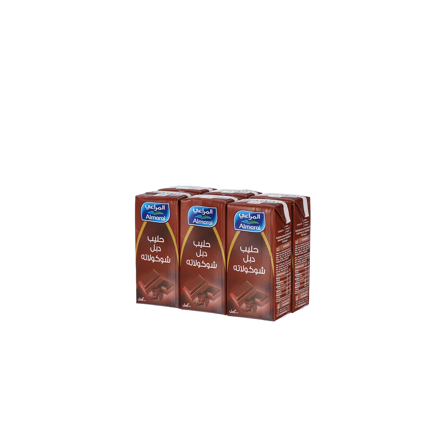 Al Marai Long Life Milk Double Chocolate 200Ml- 6Pcs