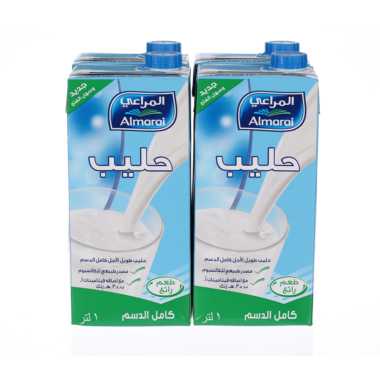 Al Marai Long Life Milk Full Fat with Vitamin 1 L × 4 Pack