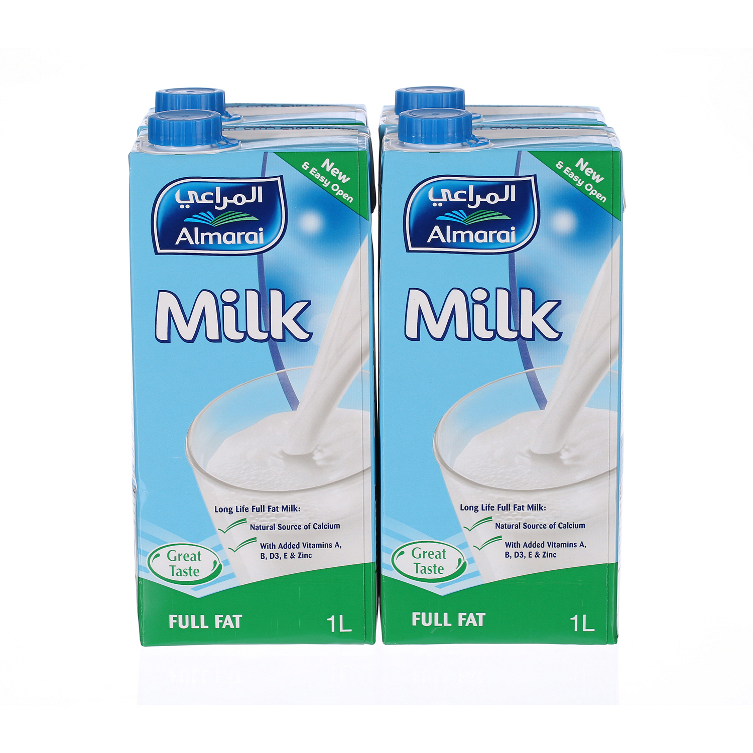 Al Marai Long Life Milk Full Fat with Vitamin 1 L × 4 Pack