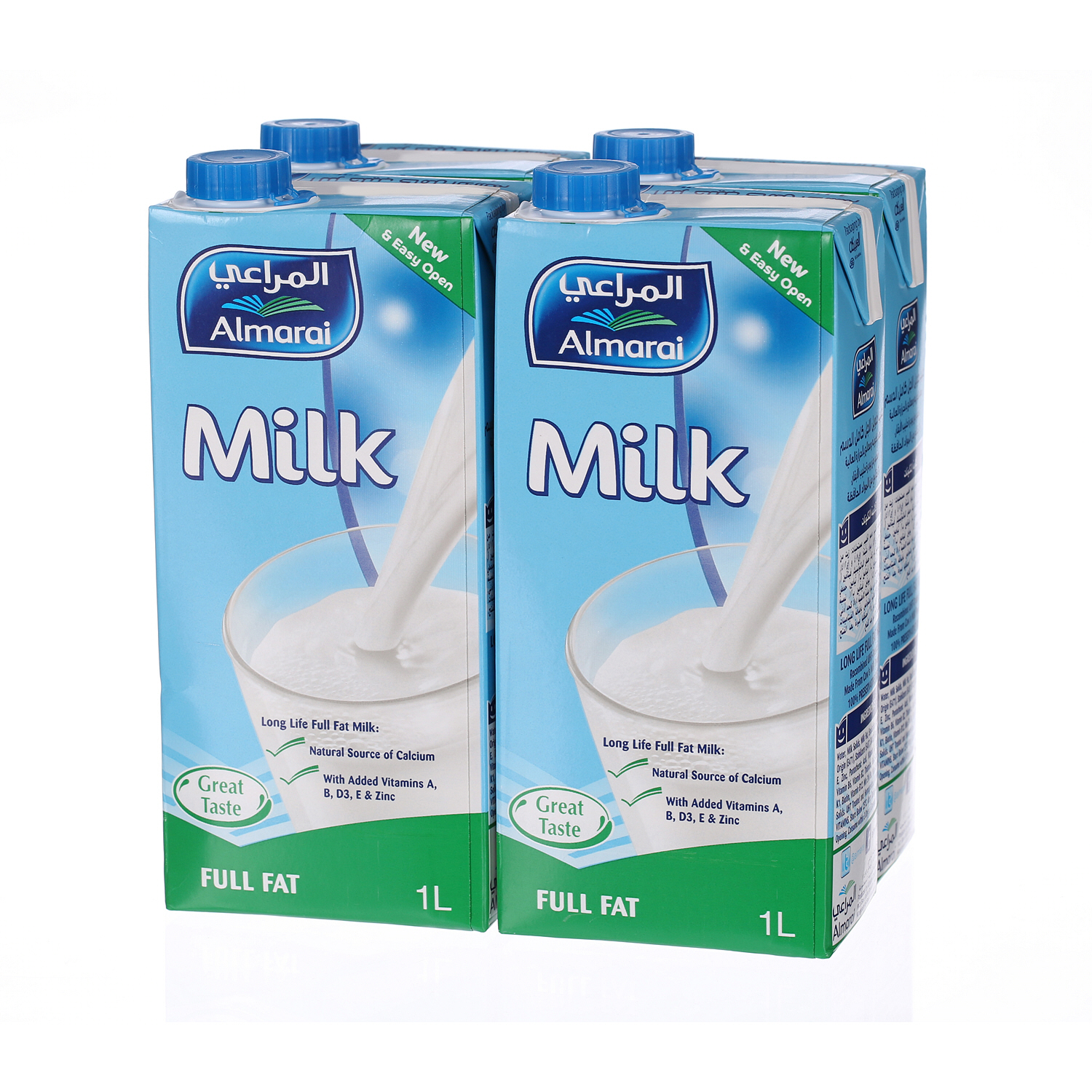 Al Marai Long Life Milk Full Fat with Vitamin 1 L × 4 Pack