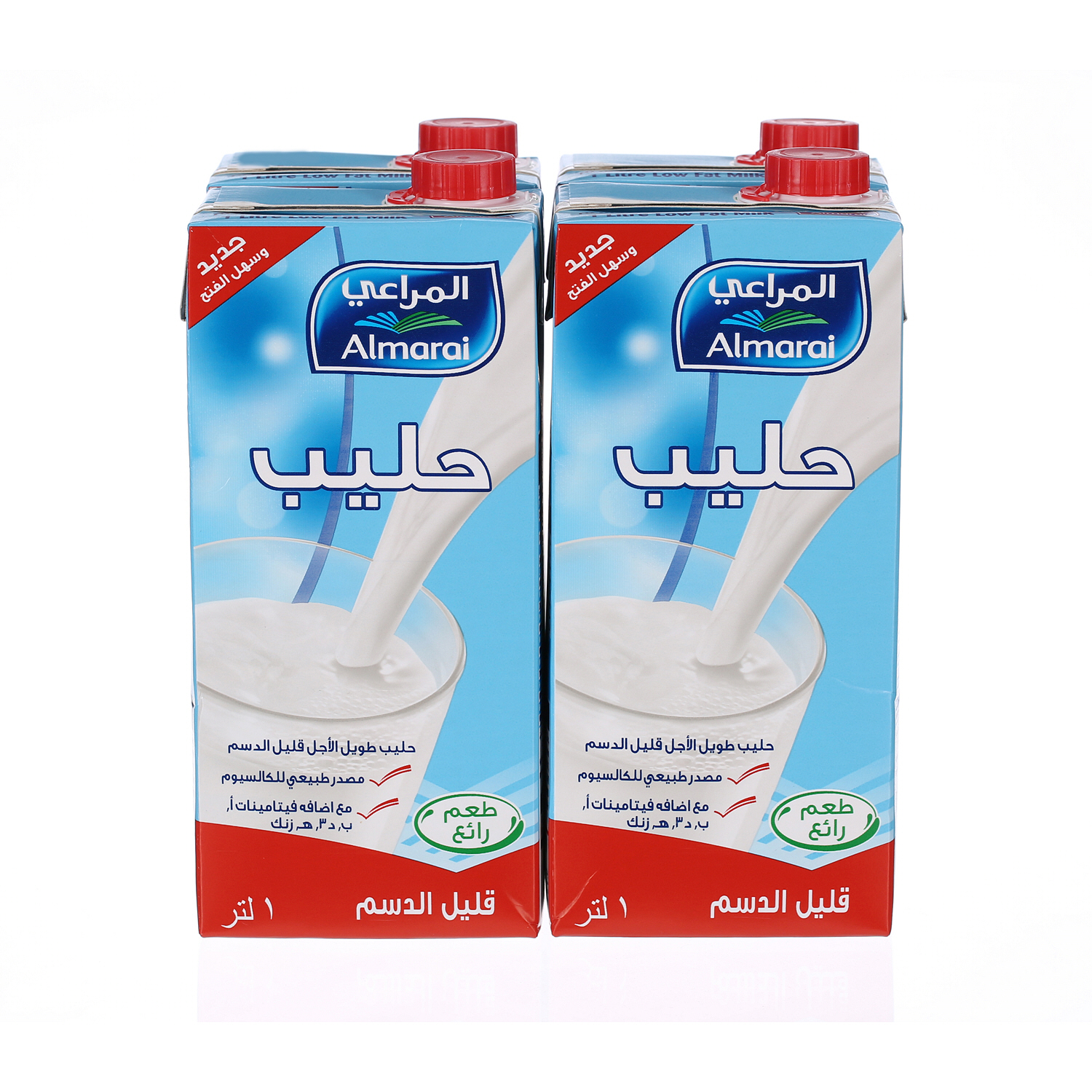 Al Marai Long Life Milk Low Fat with Vitamin 1 L × 4 Pack