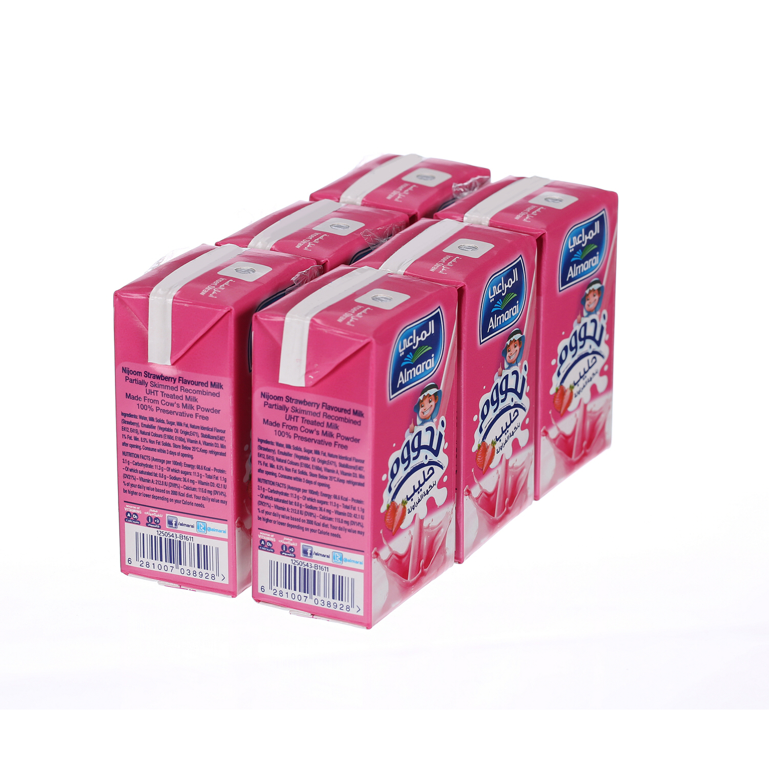 Almarai Long Life Nijoom Strawberry Milk 150ml × 6'S