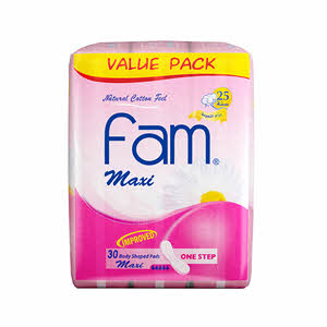 Fam Maxi Sanitary Pad Without Wings Super 30 Pads