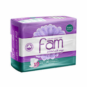 Fam Maxi Sanitary Pad Folded With Wings Normal 30 Pads