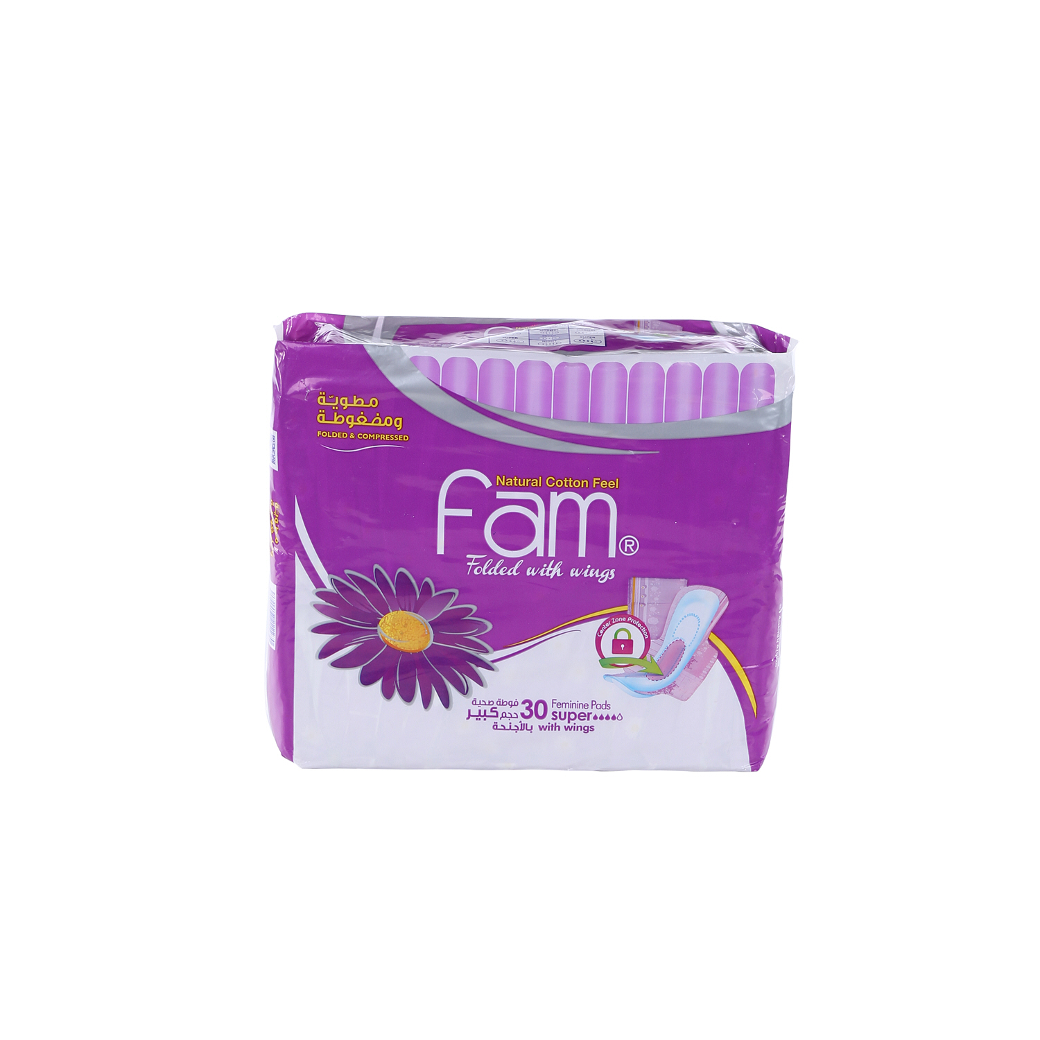 Fam Sanitary Pads Maxi Folded With Wings Super 30 Pads