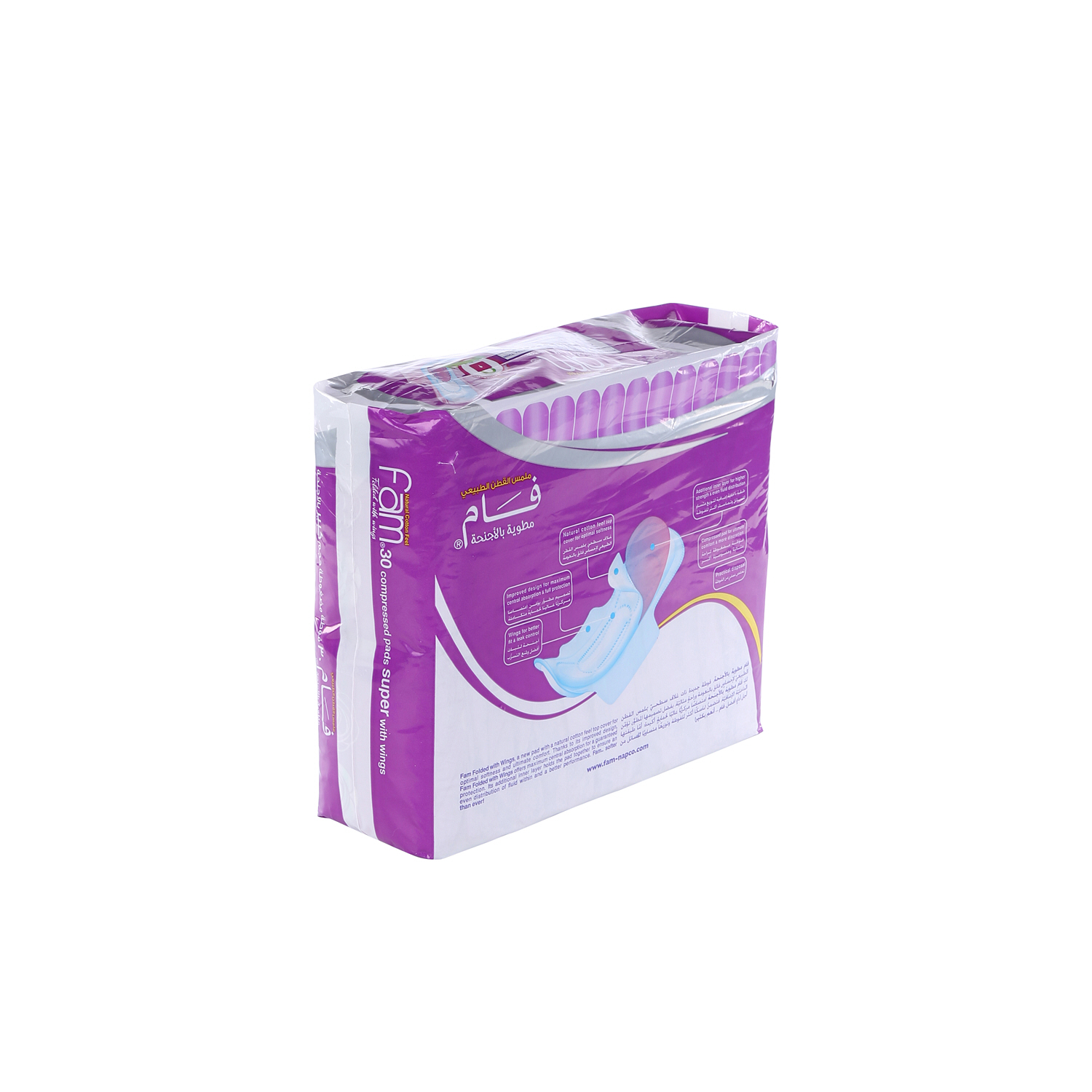 Fam Sanitary Pads Maxi Folded With Wings Super 30 Pads
