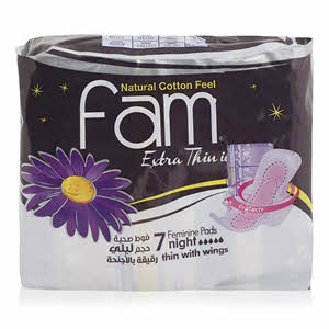 Fam Compressed Night Feminine Pad with Wings 7 Pack