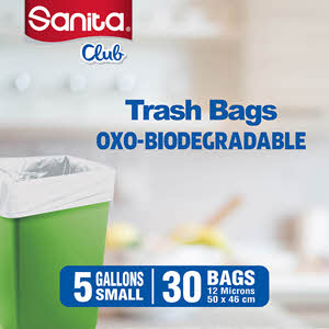 Sanita Club Trash Bags Biodegadable 5 Gallons 30 Bags