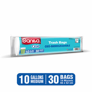 Sanita Club Trash Bags Biodegadable 10 Gallons 30 Bags