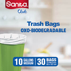 Sanita Club Trash Bags Biodegadable 10 Gallons 30 Bags