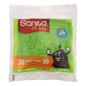 Sanita Tie Bag Medium  Biodegradable Garbage Bags 30Gal