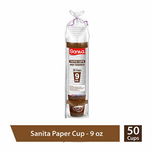 Sanita Paper Cups 9 Oz 50 Cups