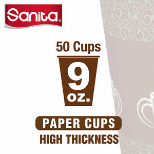 Sanita Paper Cups 9 Oz 50 Cups