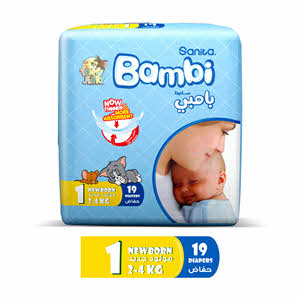 Sanita Bambi Newborn Regular Pack 19 Diapers