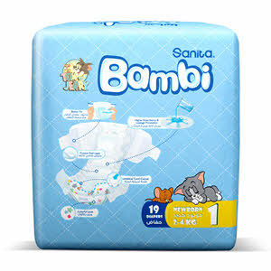 Sanita Bambi Newborn Regular Pack 19 Diapers