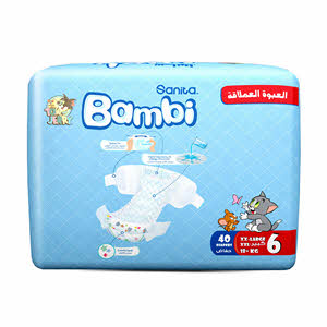 Sanita Bambi Jumbo Pack of 3 Size 6 - 40 Pieces