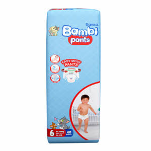 Sanita Bambi Pants, Size 6, XXL, Jumbo Pack, 40 Diapers