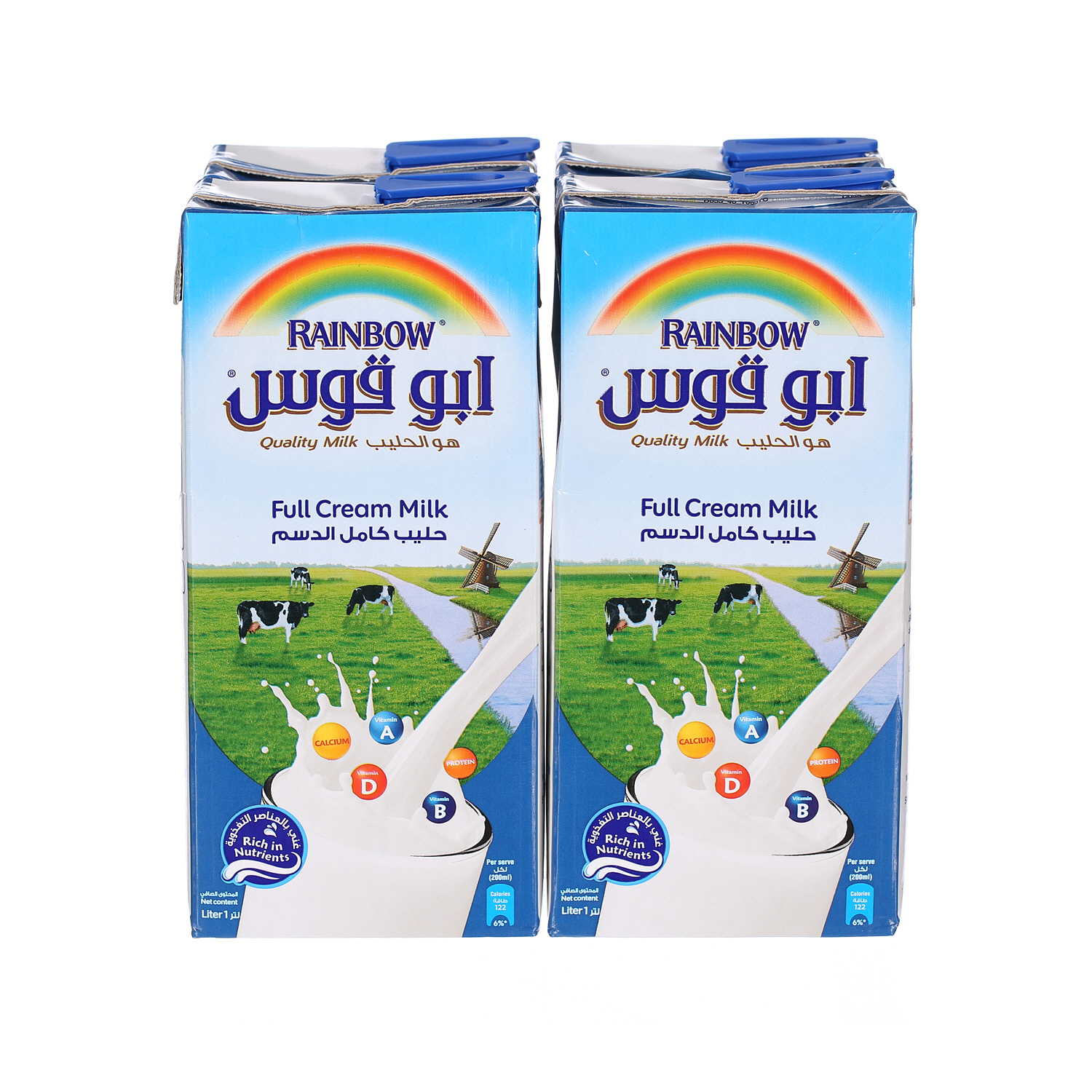 Rainbow Full Cream Milk 1Ltr × 4'S