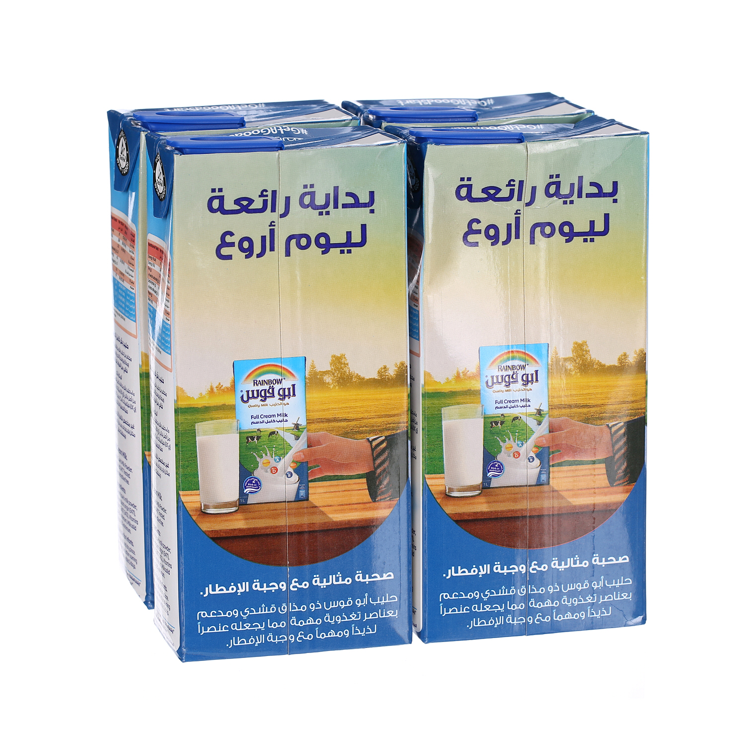 أبو قوس حليب كامل الدسم 1 لتر × 4 قطع