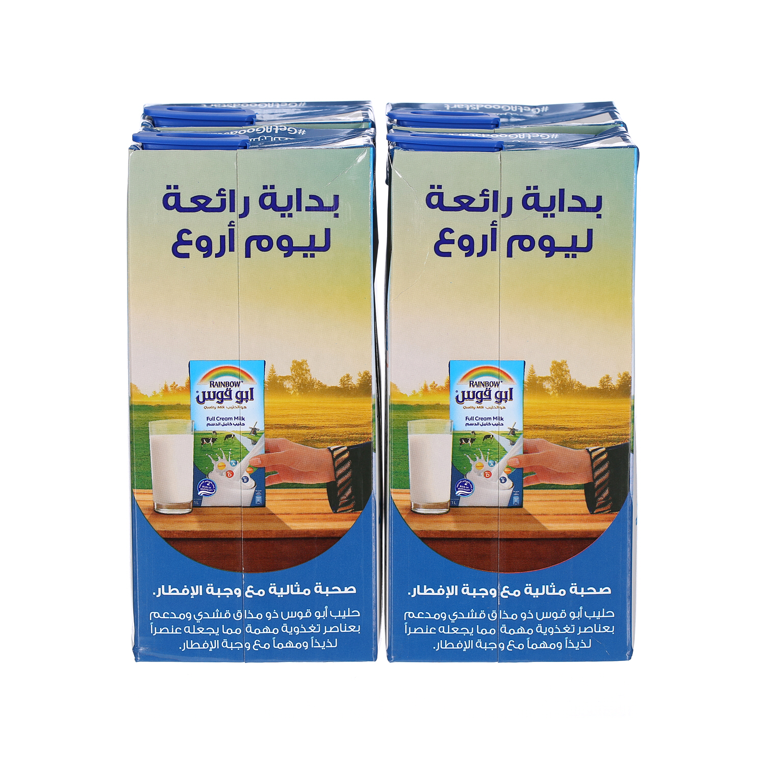 أبو قوس حليب كامل الدسم 1 لتر × 4 قطع