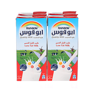 Rainbow Low Fat Cream Milk 1Ltr × 4'S