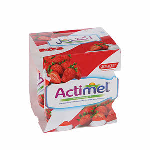 Actimel Strawberry Low Fat Dairy 93 ml Pack of 4