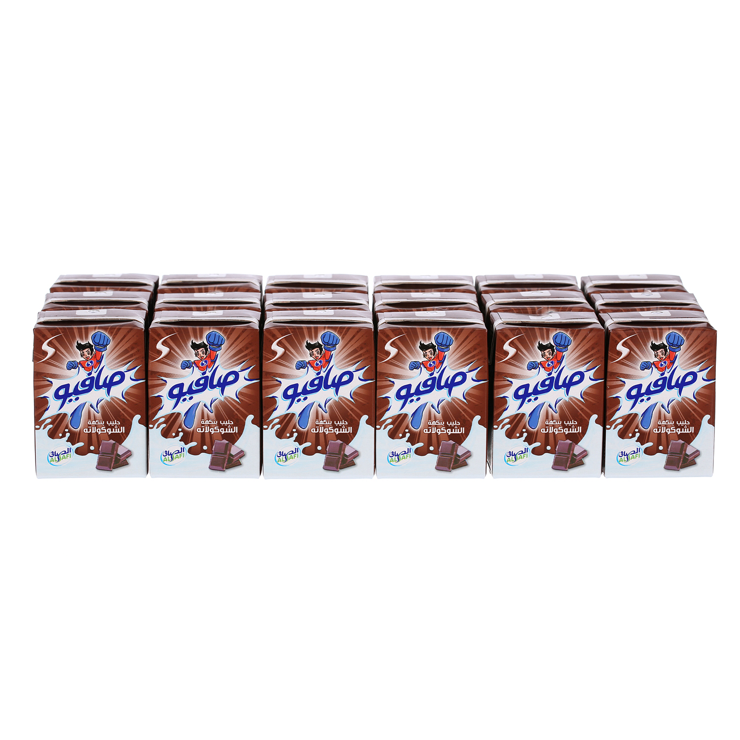الصافي دانون حليب طويل الأجل بالشوكولاتة 125 مل × 18 عبوة