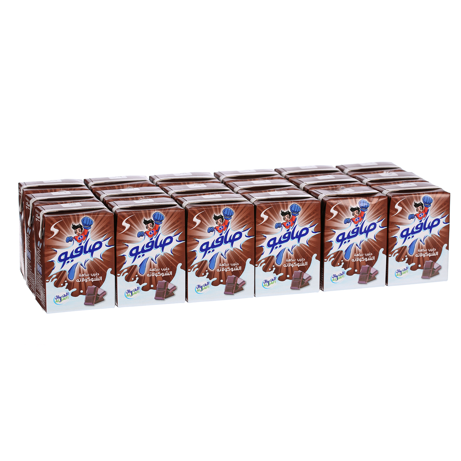 الصافي دانون حليب طويل الأجل بالشوكولاتة 125 مل × 18 عبوة
