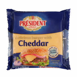 President Chedder Slices Burger 200 g × 10 Pack