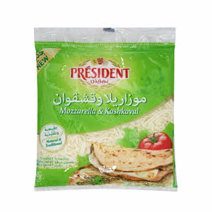 President Shredded Mozzarella & Kashkawan 400 g