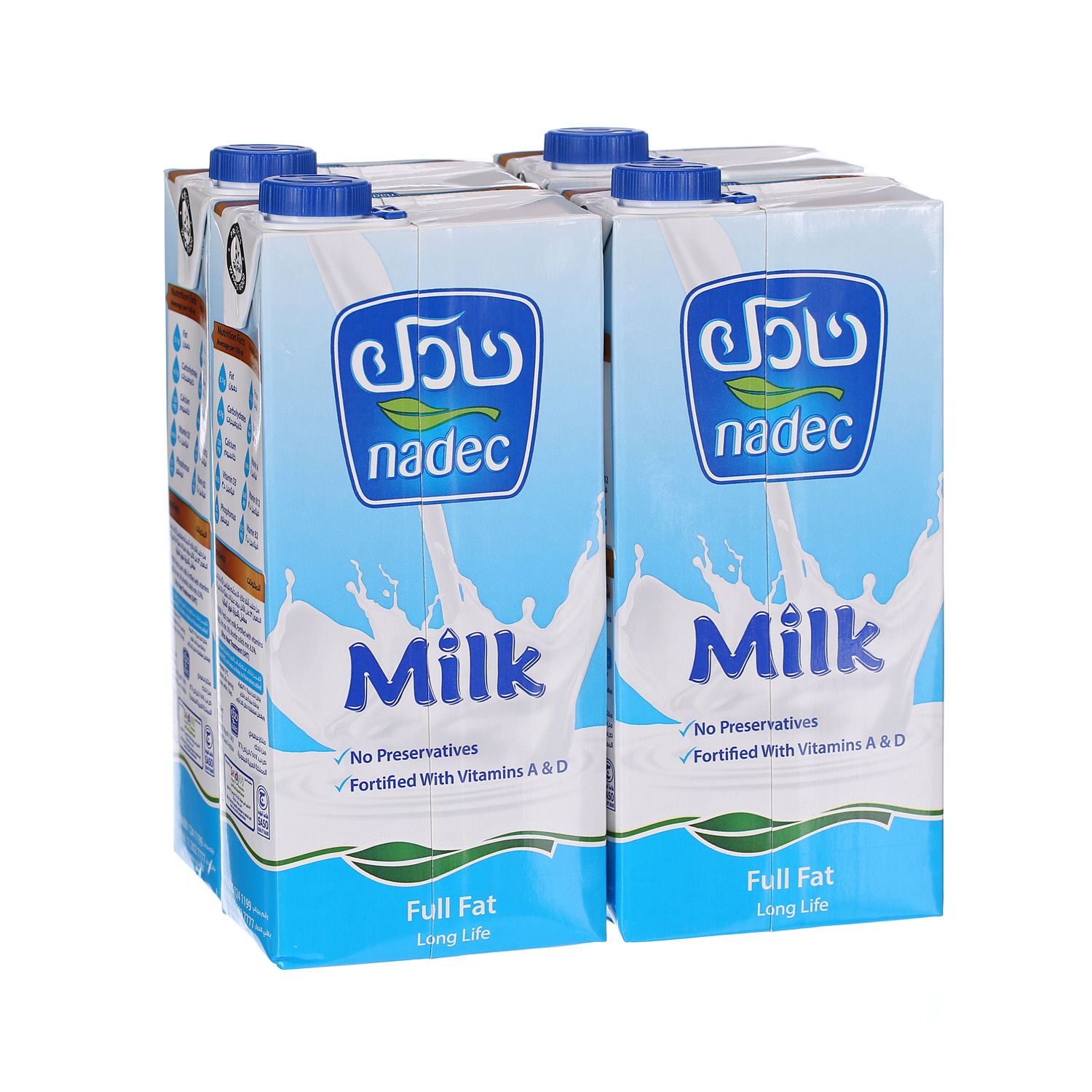 Nadec UHT Milk Full Fat 1 L × 4 Pack